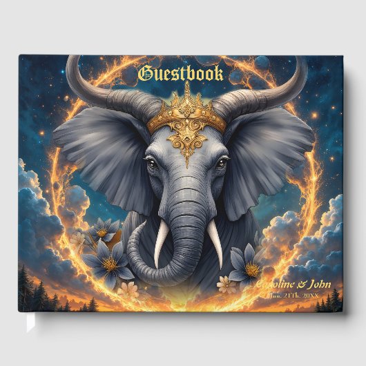 Gekroonde Bewaker van de Hemelse Poort de olifant Gastenboek (Voorkant)
