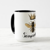 gekroonde bijenkoningin mok (Voorkant links)