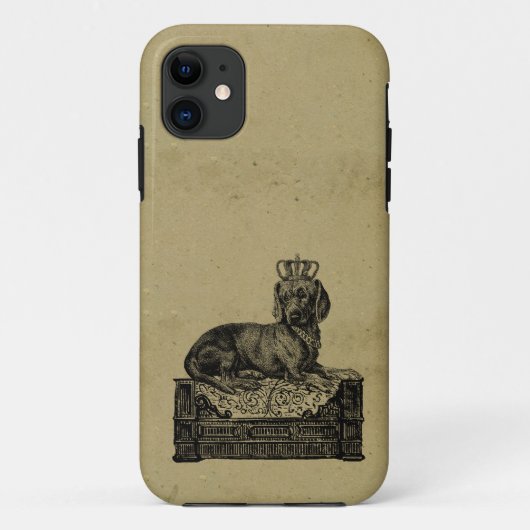  gekroonde dachshund-hondenrok met shabby Case-Mate iPhone case (Achterkant)