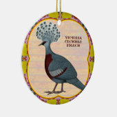 Gekroonde Duif Bloem Keramisch Ornament (Rechts)