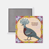 Gekroonde Duif Bloem Magneet (Voorkant / Achterkant)