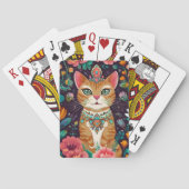 Gekroonde Edelstenen Kat Pokerkaarten (Achterkant)