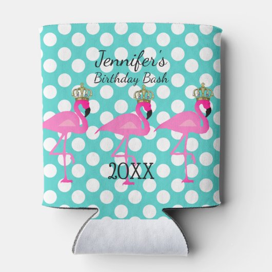 gekroonde flamingo gepersonaliseerde Koelbox Blikjeskoeler (Achterkant)