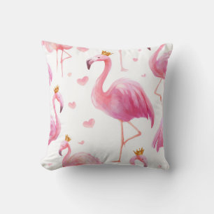 Gekroonde Flamingo – Luxe Eiland Sfeer Kussen