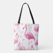 Gekroonde Flamingo – Luxe Eiland Vibes Tote Bag (Achterkant)