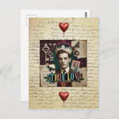  gekroonde heer "True Love" Briefkaart (Voorkant / Achterkant)