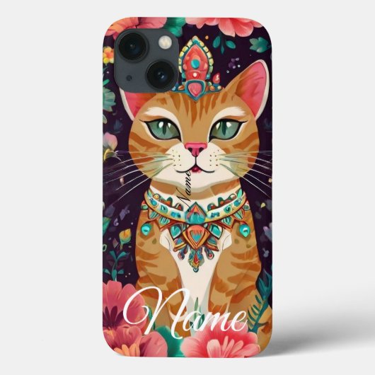 Gekroonde Kat Met Edelstenen Case-Mate iPhone Case (Achterkant)