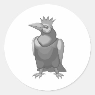 gekroonde kraai ronde sticker