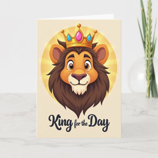 Gekroonde Leeuw Vaderdag Kaart (Voorkant)