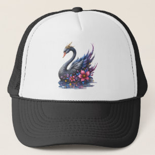Gekroonde Maanzwaan – Bewaker van het Stille Meer. Trucker Pet