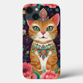 gekroonde met juwelen versierde kat Case-Mate iPhone case (Achterkant)