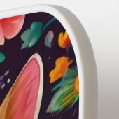 gekroonde met juwelen versierde kat pickleball paddle (Links Detail)