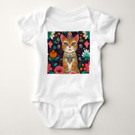 gekroonde met juwelen versierde kat romper