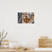 Gekroonde Pretzel in Kopenhagen Poster (Keuken)