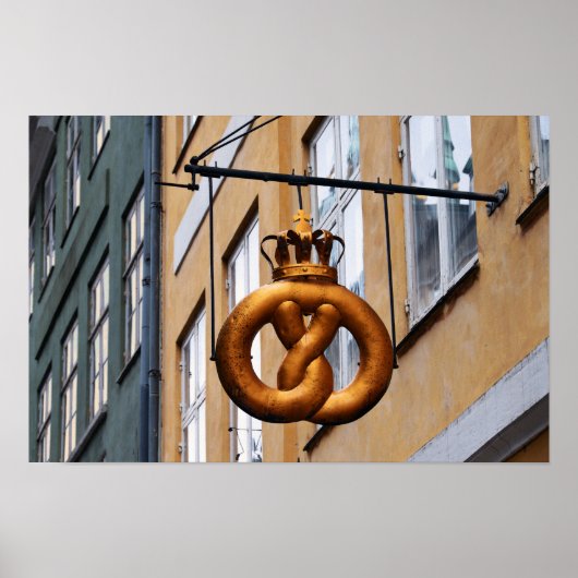 Gekroonde Pretzel in Kopenhagen Poster (Voorkant)