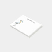 Gekroonde reiger vogel cartoonillustratie  post-it® notes (Schuin)