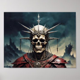 Gekroonde schedel geest van doden poster