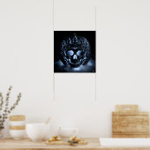 Gekroonde Schedel Pompoen Poster (Keuken)