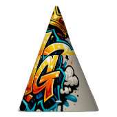 Gekroonde Straatkoning Graffiti Feesthoedjes (Rechts)