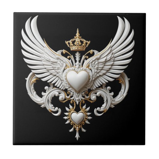Gekroonde Vleugels Embleem Tegeltje (Voorkant)