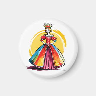Gekroonde Zonnekoningin Magneet