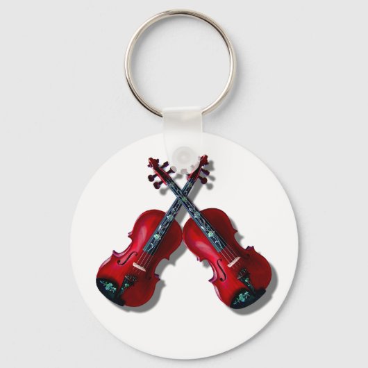GEKROOSTE RODE VIOLINS - SLEUTELHANGER (Voorkant)