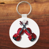 GEKROOSTE RODE VIOLINS - SLEUTELHANGER (Voorkant)