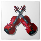 GEKROOSTE RODE VIOLINS TEGELTJE (Voorkant)