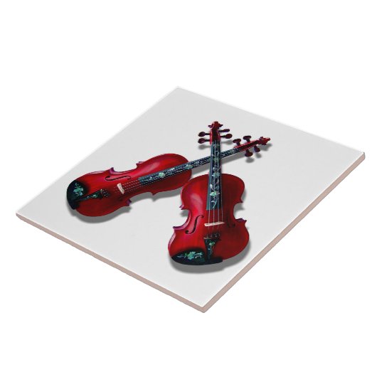 GEKROOSTE RODE VIOLINS TEGELTJE (Zijkant)