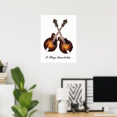 GEKROSEERD MANDOLINS-POSTER POSTER (Thuiskantoor)
