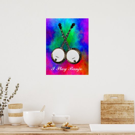 GEKROSEERDE BANJOS-POSTER POSTER (Keuken)