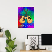 GEKROSEERDE GUITARS-POSTERS POSTER (Thuiskantoor)