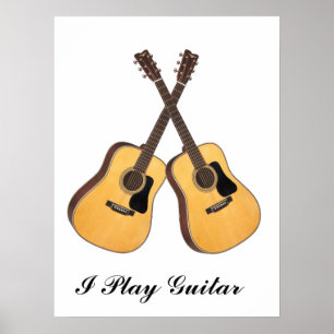 GEKROSEERDE GUITARS-POSTERS POSTER