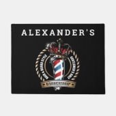 Gekruid Barber Pole Logo personaliseren Deurmat (Voorkant)