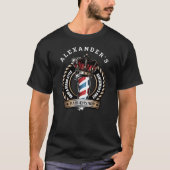 Gekruid Barber Pole Logo personaliseren T-shirt (Voorkant)
