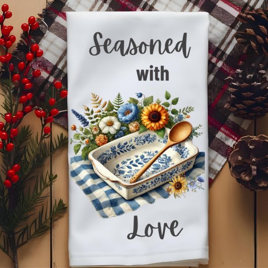 Gekruid met liefde-bloemenboerderij handdoek - the