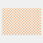 Gekruid Mozaïek Sinaasappel Rood en Cream Inpakpapier Vel (Voorkant 3)