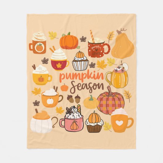 gekruid pompoenseizoen fleece deken (Voorkant)