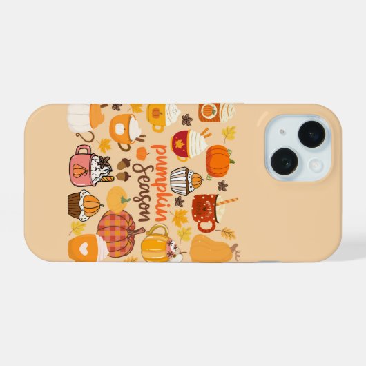 gekruid pompoenseizoen iPhone 15 case (Achterkant horizontaal)