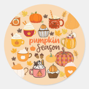gekruid pompoenseizoen ronde sticker