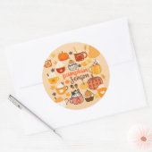gekruid pompoenseizoen ronde sticker (Envelop)
