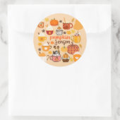 gekruid pompoenseizoen ronde sticker (Tas)