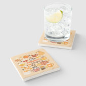 gekruid pompoenseizoen stenen onderzetter (Zijkant)