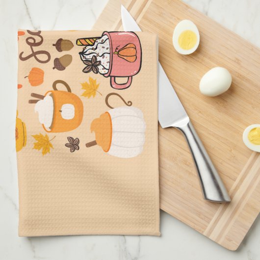 gekruid pompoenseizoen theedoek (Quarter Fold)