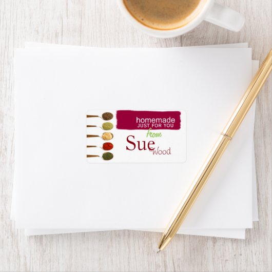 Gekruide aangepaste keuken cadeau labels (Insitu)