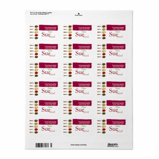 Gekruide aangepaste keuken cadeau labels (Full Sheet)