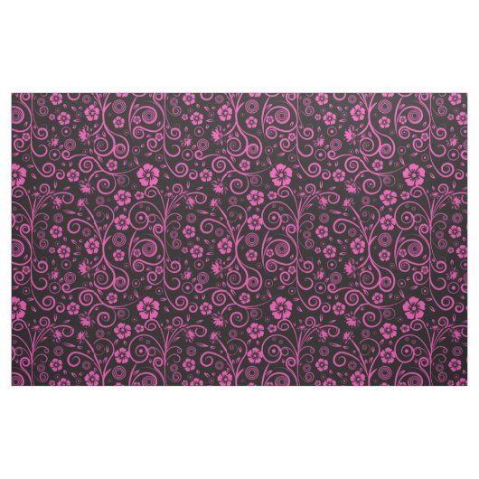 gekruide roze bloemige stof (Yard (91,4 cm))