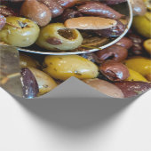 Gekruide zwarte en groene olijven cadeaupapier (Hoek)