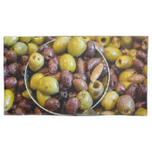 Gekruide zwarte en groene olijven kussensloop (Voorkant-Links)