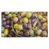 Gekruide zwarte en groene olijven kussensloop (Voorkant-Rechts)